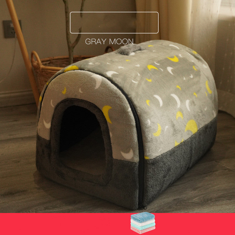 PupCave - Detachable 2 In 1 Winter Warm Dog Cave Bed House - Jeffaro